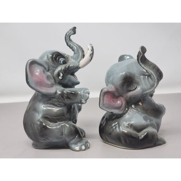 Vintage Ceramic Elephant Salt & Pepper Shakers - Picture 3 of 10